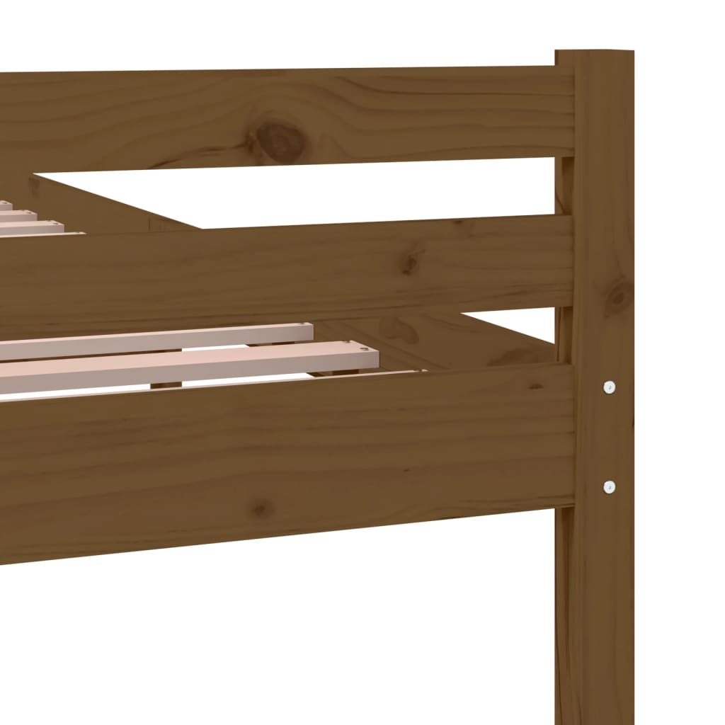 Honey Brown Solid Wood Small Single Bed Frame 75x190 cm