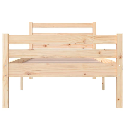 Solid Wood Bed Frame 90x200 cm - Natural Finish, No Mattress