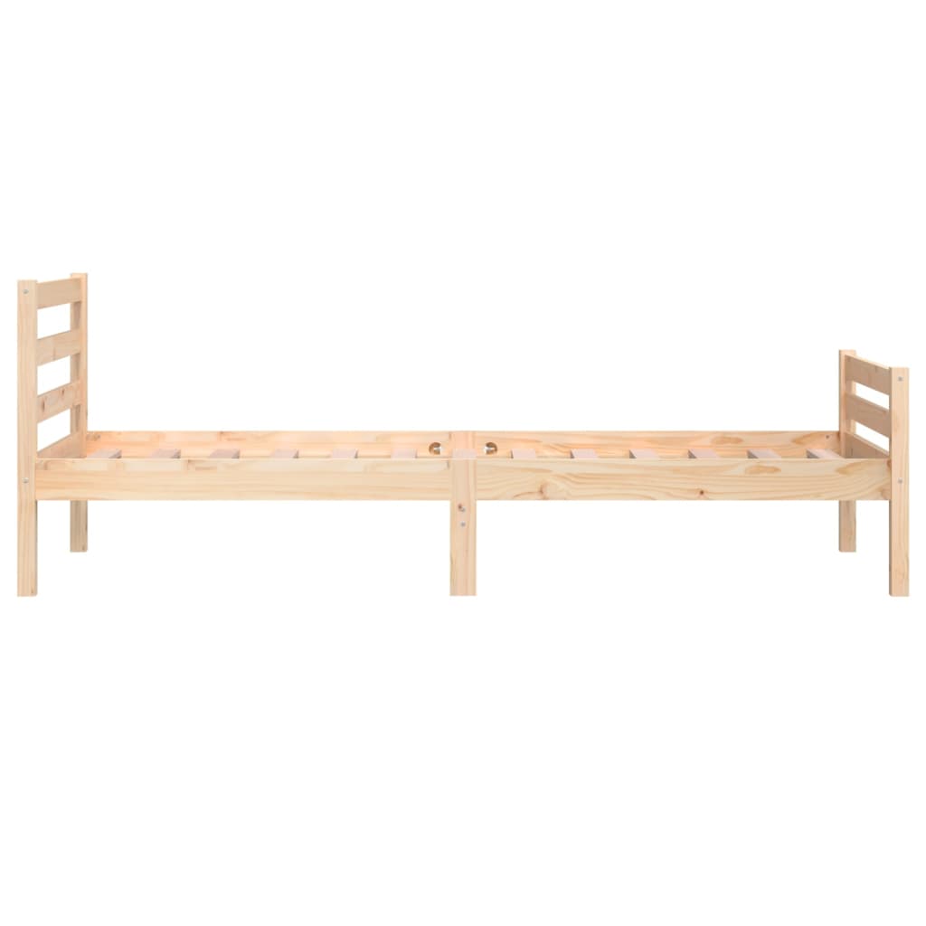 Solid Wood Bed Frame, 100x200 cm - No Mattress, Natural Finish