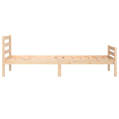 Solid Wood Bed Frame, 100x200 cm - No Mattress, Natural Finish