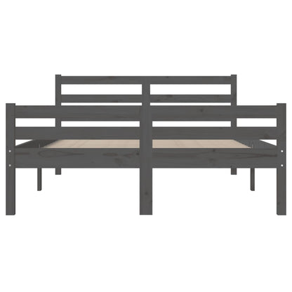 Solid Wood Grey Bed Frame - 120x200 cm (Mattress Not Included)