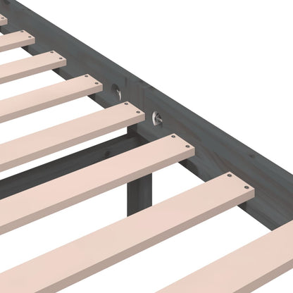 Solid Wood Grey Bed Frame - 120x200 cm (Mattress Not Included)