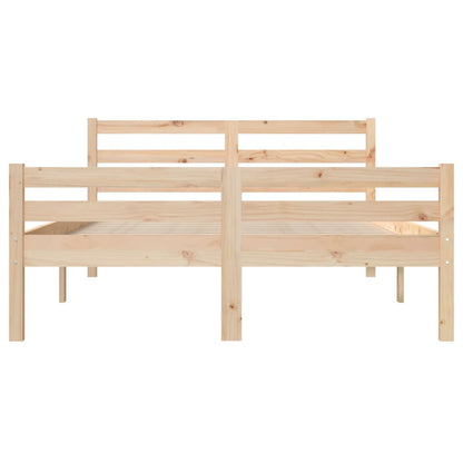 Solid Wood Bed Frame 140x200 cm - Natural Finish No Mattress Included