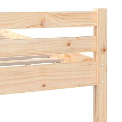Solid Wood Bed Frame 140x200 cm - Natural Finish No Mattress Included