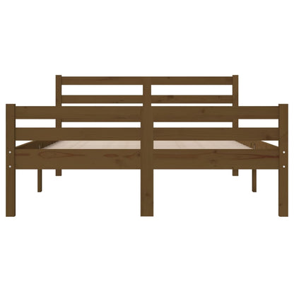 King Size Honey Brown Solid Wood Bed Frame 150x200 cm