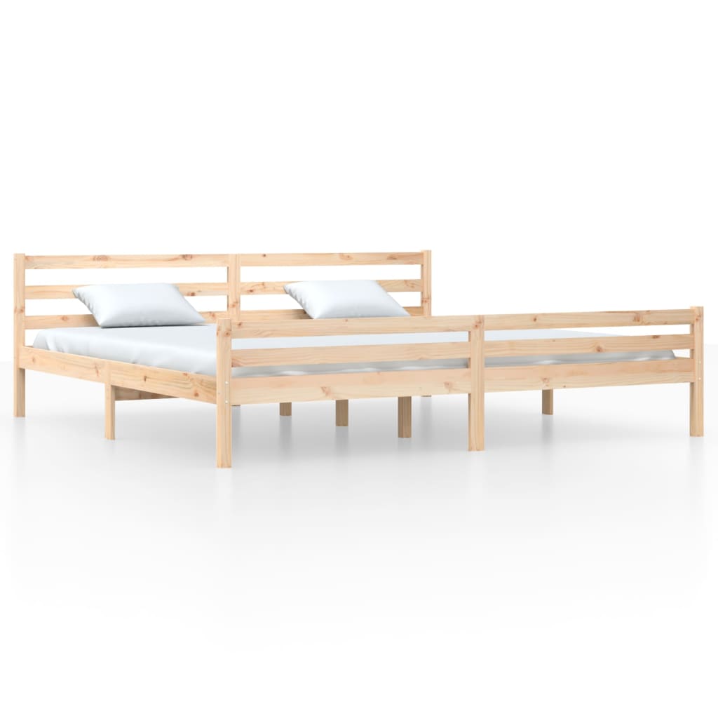 Solid Wood Bed Frame 200x200 cm - Elegant & Durable Design