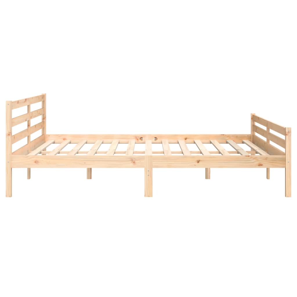 Solid Wood Bed Frame 200x200 cm - Elegant & Durable Design