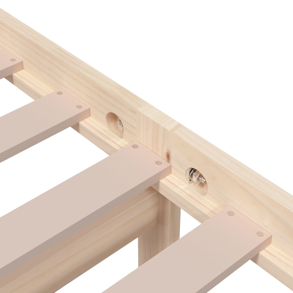 Solid Wood Small Single Bed Frame 75x190 cm - No Mattress Needed