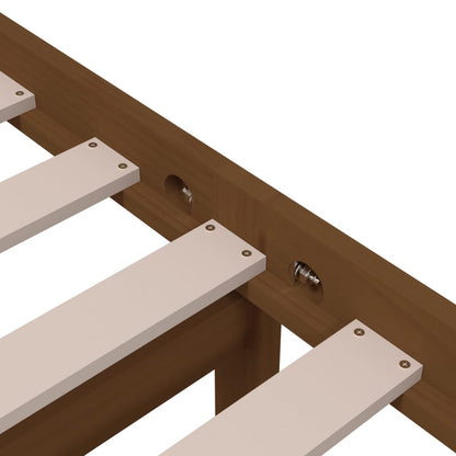 Small Single Solid Wood Bed Frame 75x190 cm, Honey Brown Finish