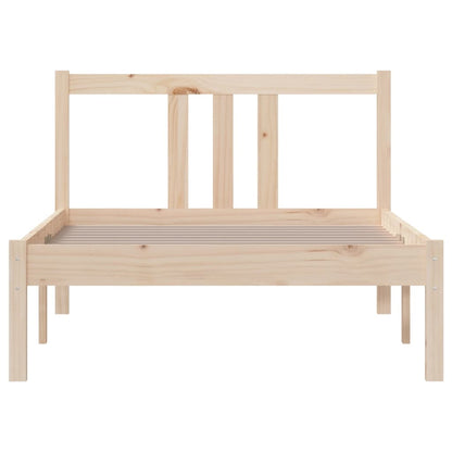Solid Wood Single Bed Frame 90x190 cm - Natural Finish