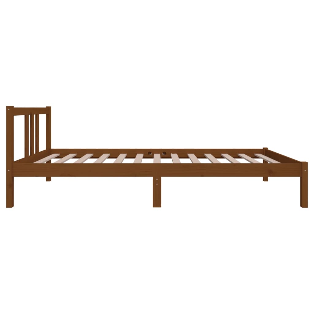 Solid Wood Bed Frame, Honey Brown, 90x200 cm, No Mattress