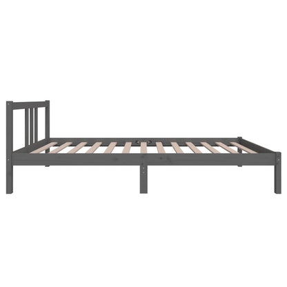 Grey Solid Wood Bed Frame - 100x200 cm - Mattress Not Included