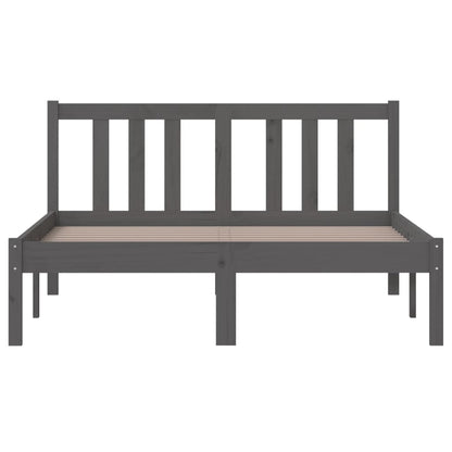 Solid Wood Grey Bed Frame 120x200 cm - No Mattress Included