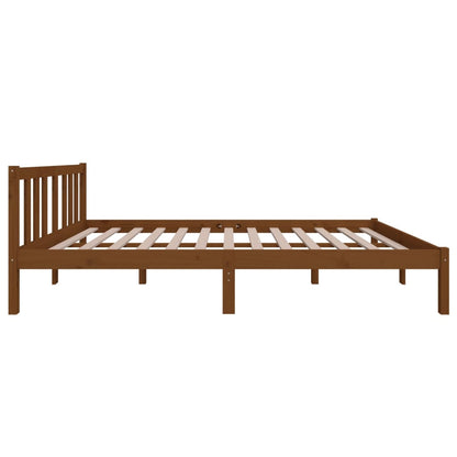 Solid Wood Bed Frame, Honey Brown, 120x200 cm - No Mattress Included