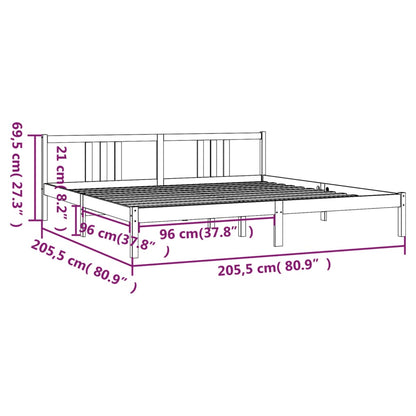 Bed Frame without Mattress Solid Wood 200x200 cm