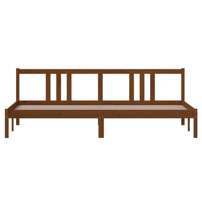 Honey Brown Solid Wood Bed Frame 200x200 cm - Mattress Not Included