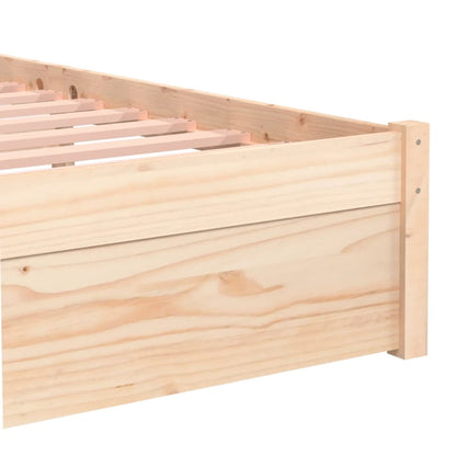 Solid Wood Small Single Bed Frame 75x190 cm - No Mattress