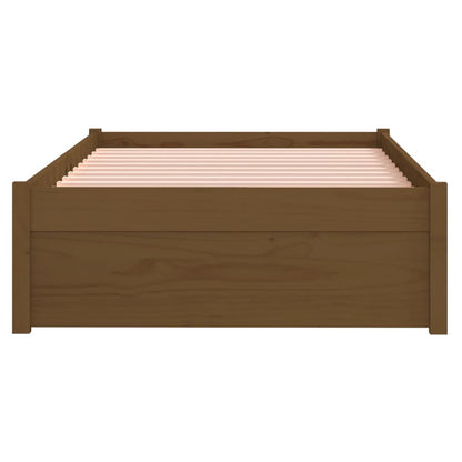 Honey Brown Solid Wood Bed Frame 75x190 cm - Small Single Size