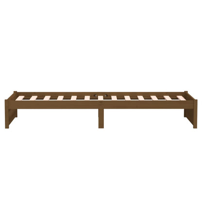 Honey Brown Solid Wood Bed Frame 75x190 cm - Small Single Size