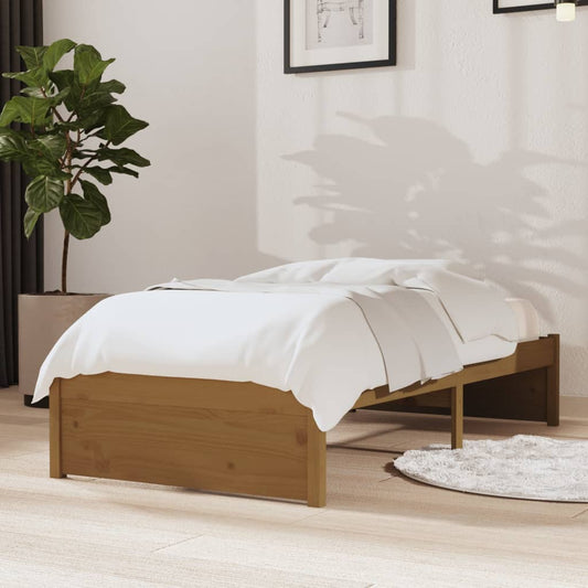 Honey Brown Solid Wood Bed Frame 75x190 cm - Small Single Size