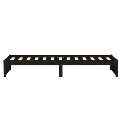Solid Wood Black Bed Frame 75x190 cm - Small Single Size