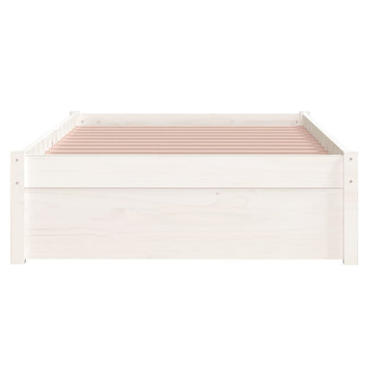 Solid Wood White Bed Frame - Single 90x190 cm | No Mattress