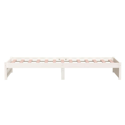 Solid Wood White Bed Frame - Single 90x190 cm | No Mattress