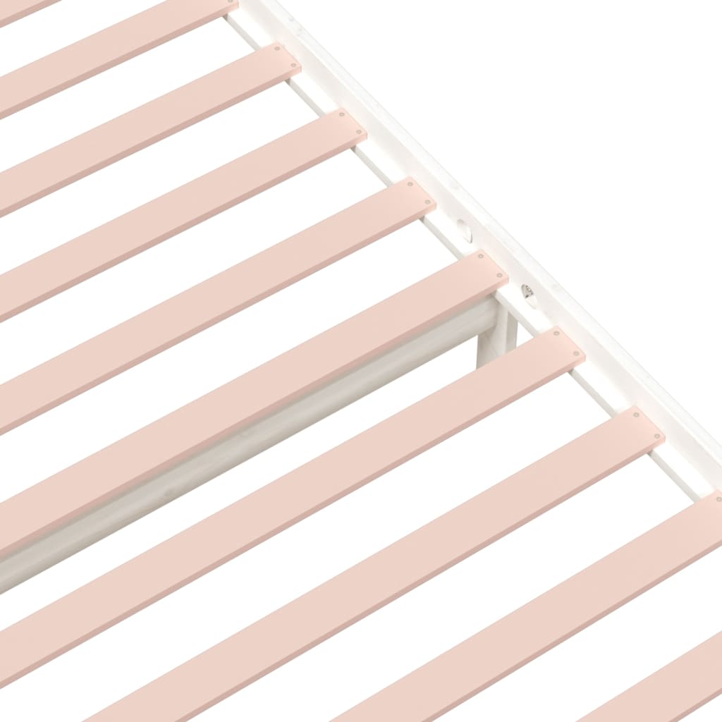 Solid Wood White Bed Frame - Single 90x190 cm | No Mattress