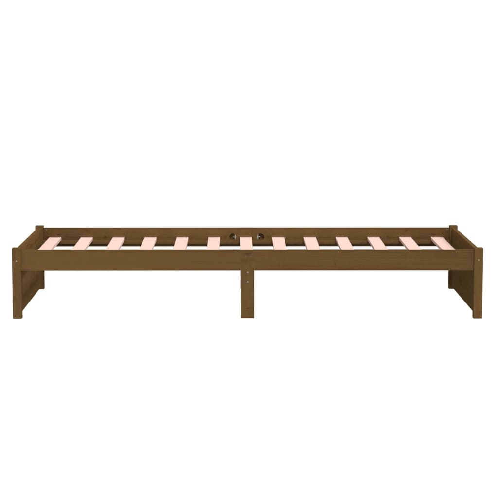 Solid Wood Bed Frame Single 90x190 cm - Honey Brown Finish