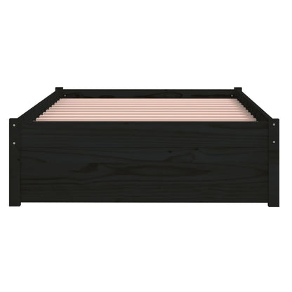 Black Solid Wood Single Bed Frame 90x190 cm - No Mattress Included