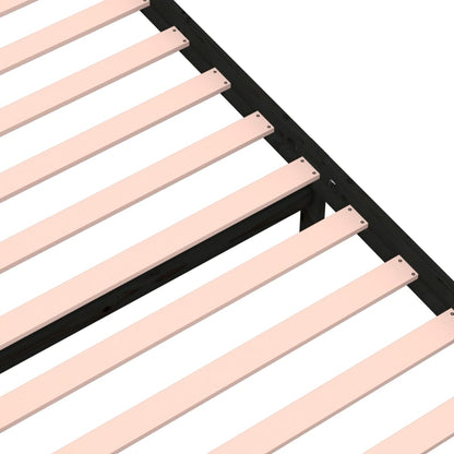 Black Solid Wood Single Bed Frame 90x190 cm - No Mattress Included