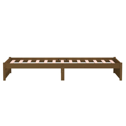 Solid Wood Honey Brown Bed Frame 90x200 cm - No Mattress Included