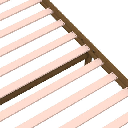 Solid Wood Honey Brown Bed Frame 90x200 cm - No Mattress Included