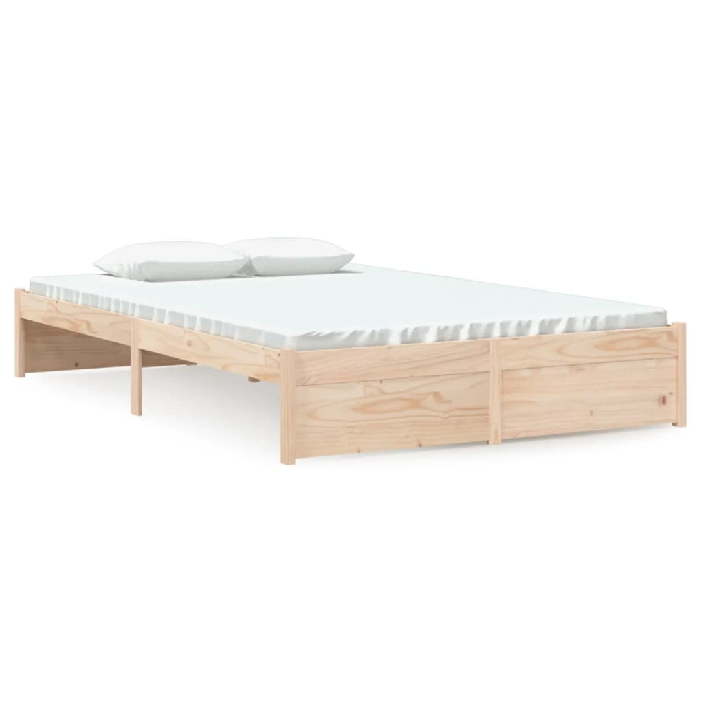 Solid Wood Bed Frame, Natural Finish, 120x200 cm - No Mattress