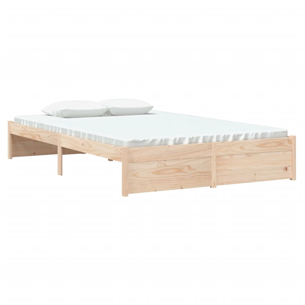 Solid Wood Bed Frame, Natural Finish, 120x200 cm - No Mattress