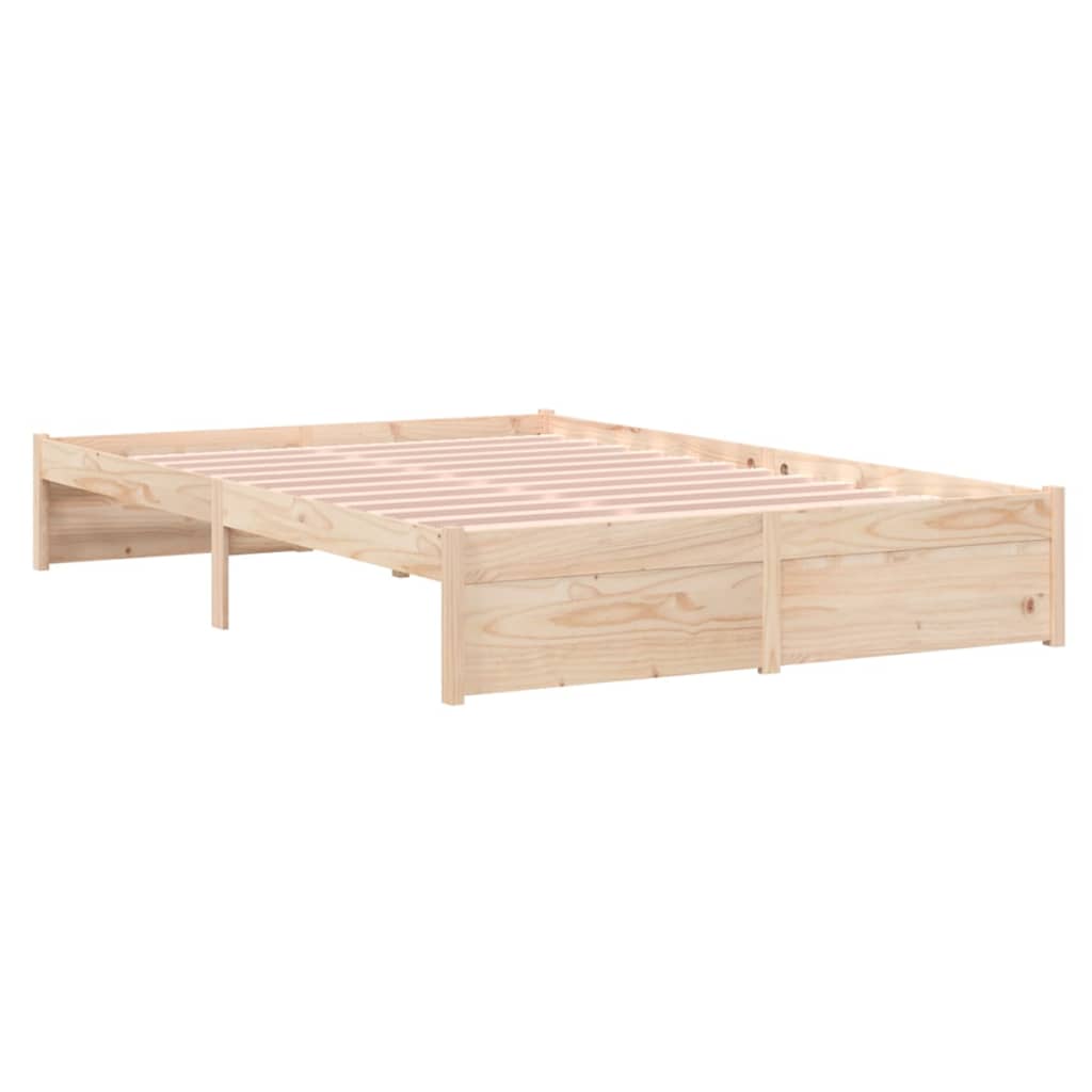 Solid Wood Bed Frame, Natural Finish, 120x200 cm - No Mattress