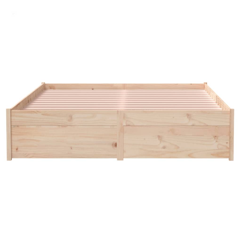 Solid Wood Bed Frame, Natural Finish, 120x200 cm - No Mattress