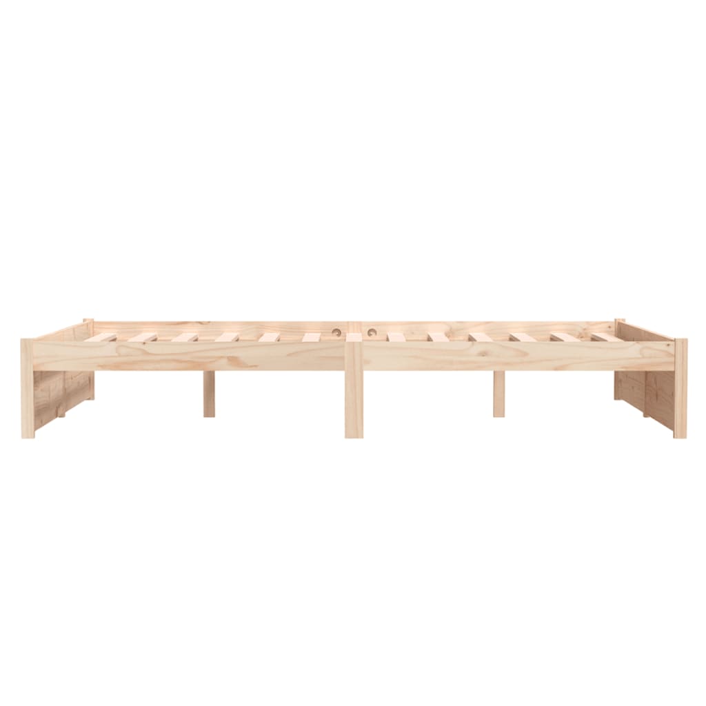 Solid Wood Bed Frame, Natural Finish, 120x200 cm - No Mattress