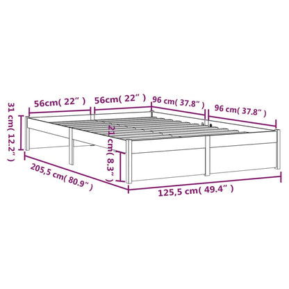 Solid Wood Bed Frame, Natural Finish, 120x200 cm - No Mattress