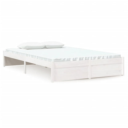Solid Wood White Bed Frame 120x200 cm - Mattress Not Included