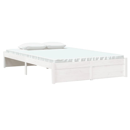 Solid Wood White Bed Frame 120x200 cm - Mattress Not Included