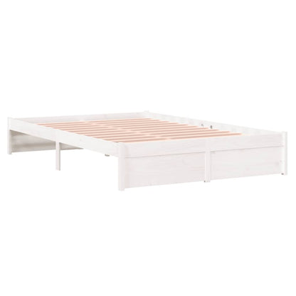 Solid Wood White Bed Frame 120x200 cm - Mattress Not Included