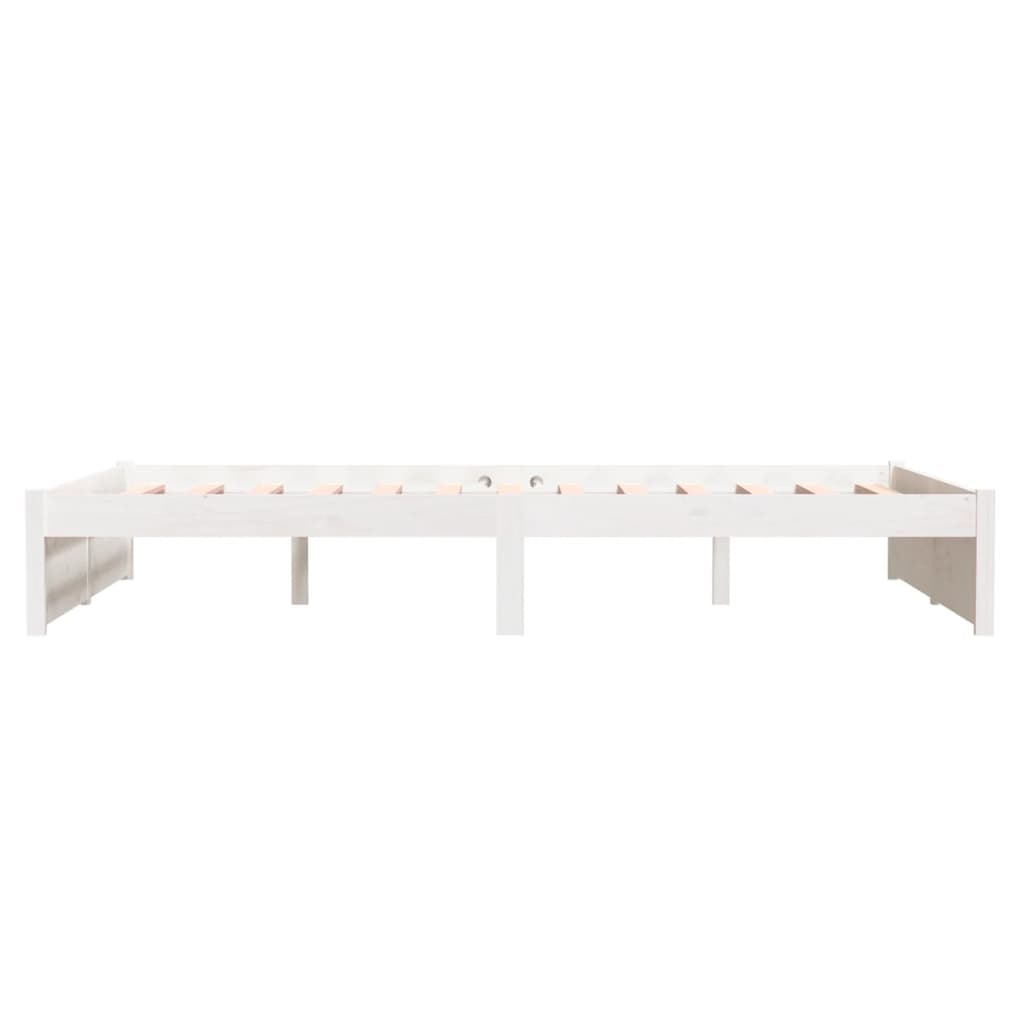 Solid Wood White Bed Frame 120x200 cm - Mattress Not Included