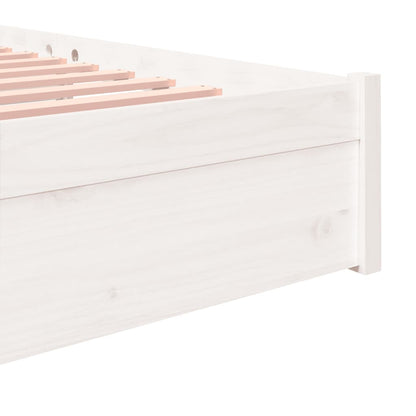 Solid Wood White Bed Frame 120x200 cm - Mattress Not Included