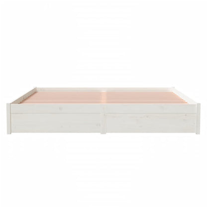 White Solid Wood Bed Frame - Super King 180x200 cm (No Mattress)