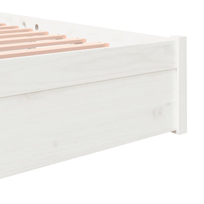White Solid Wood Bed Frame - Super King 180x200 cm (No Mattress)