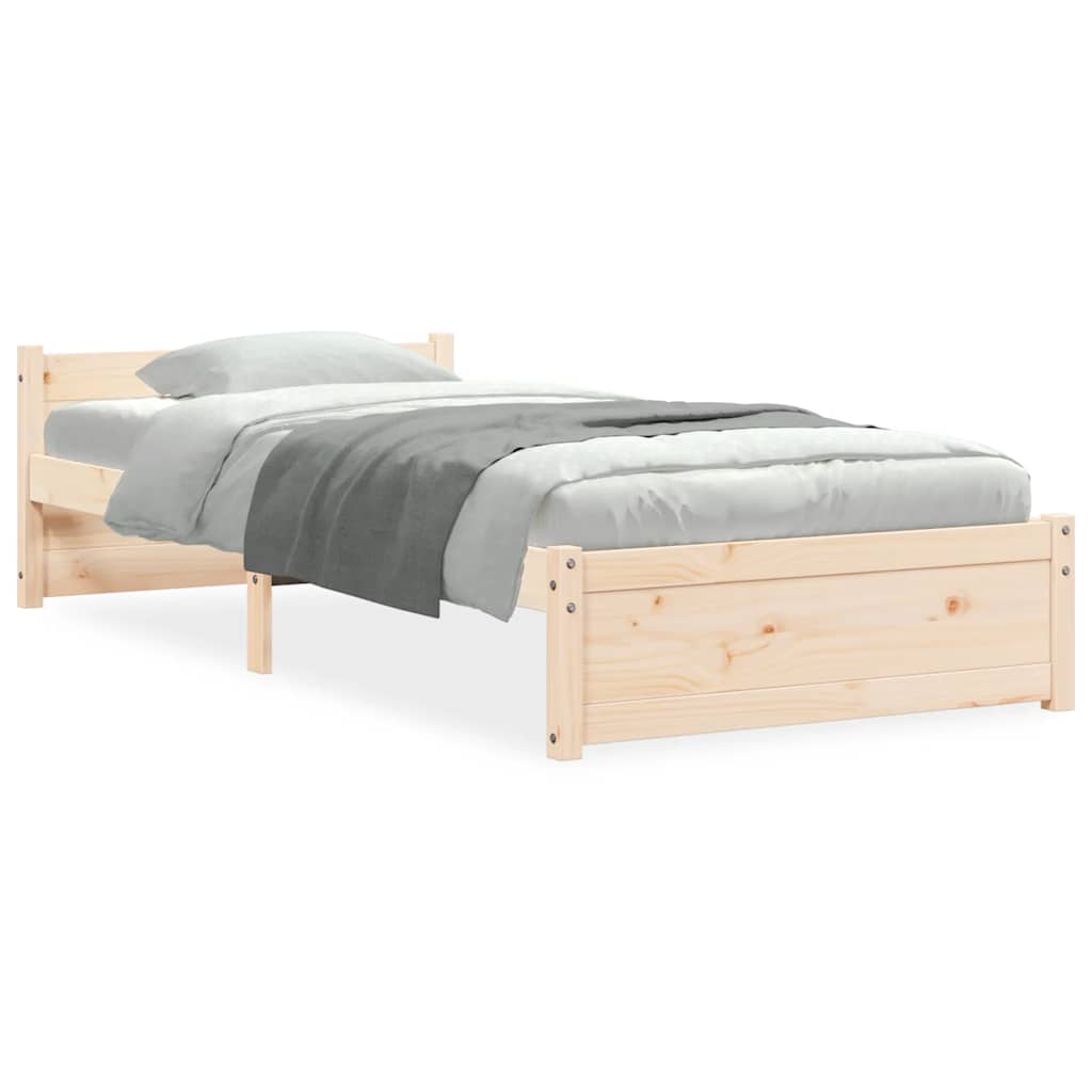 Solid Wood Bed Frame Small Single 75x190 cm - No Mattress