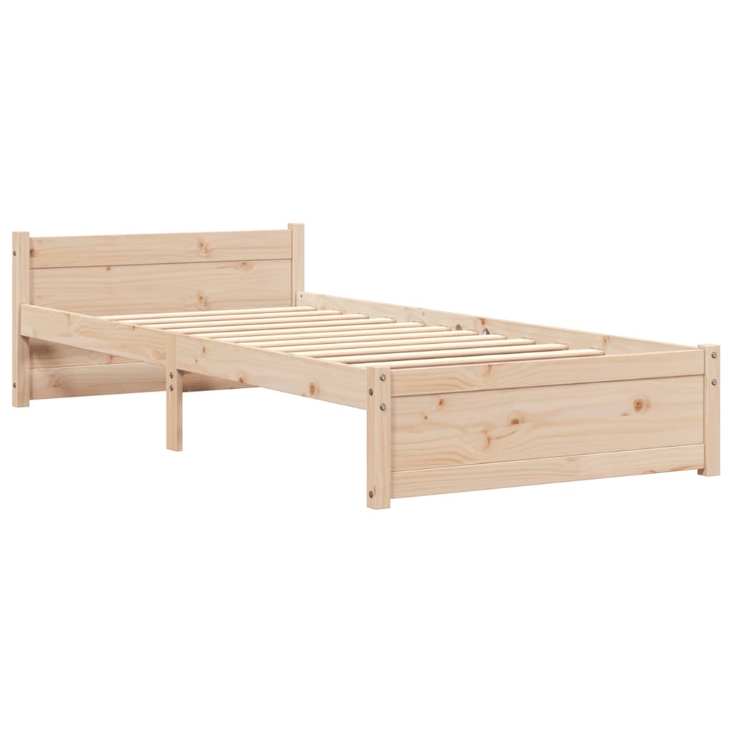 Solid Wood Bed Frame Small Single 75x190 cm - No Mattress