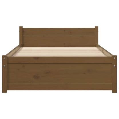 Honey Brown Solid Wood Bed Frame 75x190cm - Small Single Size