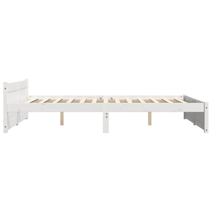 White Solid Wood Bed Frame 160x200 cm - No Mattress Included